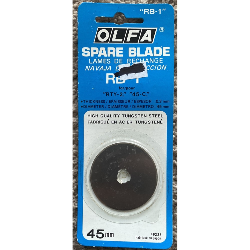 Olfa Rotary Cutter Spare Blade RB-1  "RTY-2/45-C"  45mm New in sealed Pkg Japan